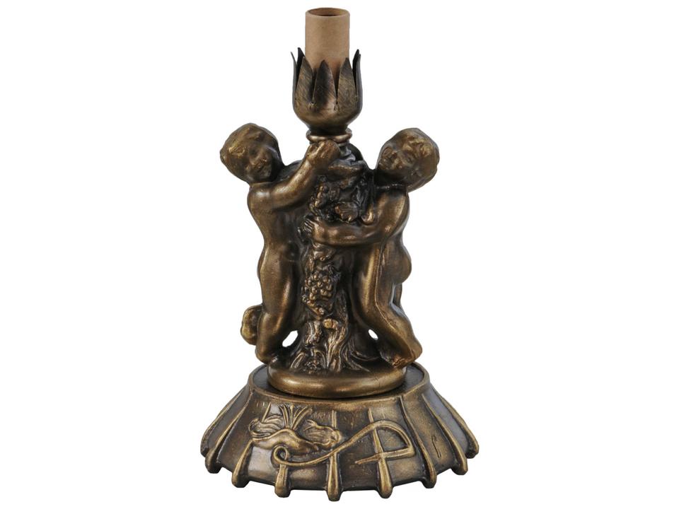Twin Cherub One-Light Table Lamp Base in Antique Copper