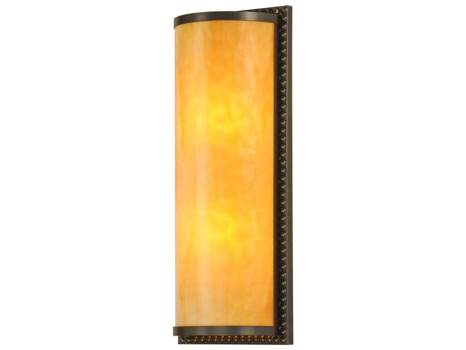 Cilindro Half Cylinder 2 Light Wall Sconce with Beige Art Glass