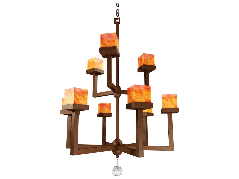 Vox 9-Light Crystal Brown Geometric Chandelier