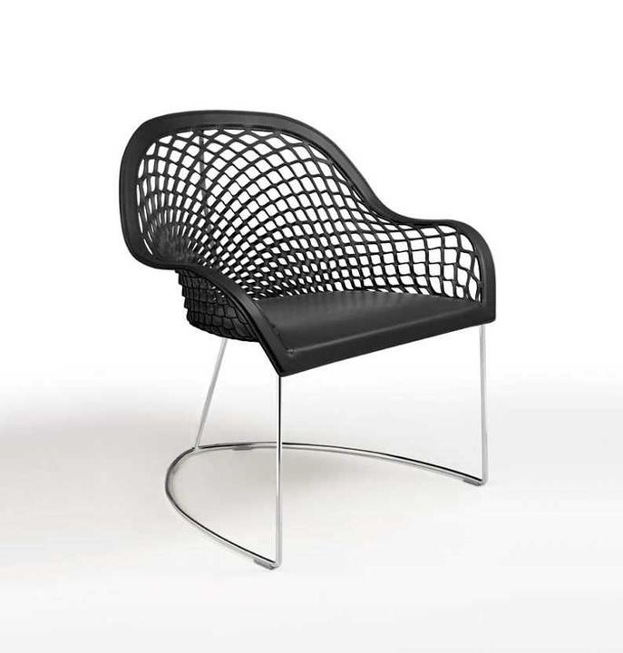 Guapa Black Leather Accent Chair
