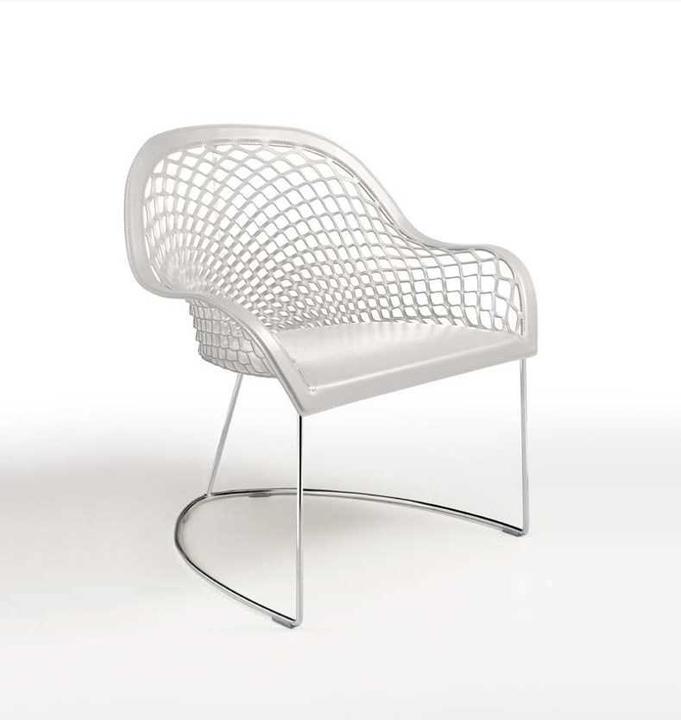 Guapa White Leather Accent Chair