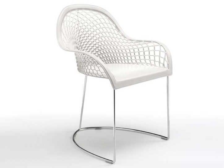 Guapa Leather White Upholstered Arm Dining Chair