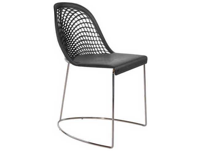 Guapa Leather Black Upholstered Side Dining Chair
