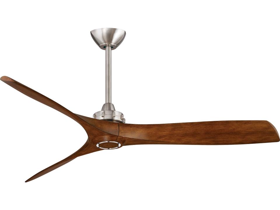 Aviation 60-Inch 3-Blade Indoor Ceiling Fan in Brushed Nickel with Distressed Koa Blades