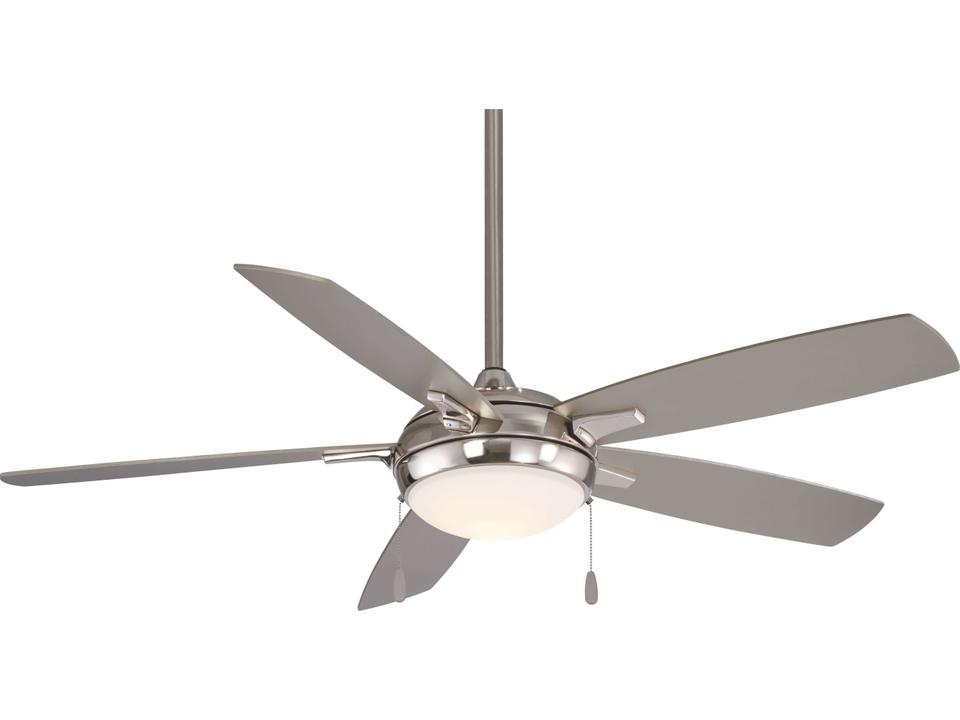 Lun-Aire 54-Inch 5-Blade Indoor Ceiling Fan in Brushed Nickel with LED Light