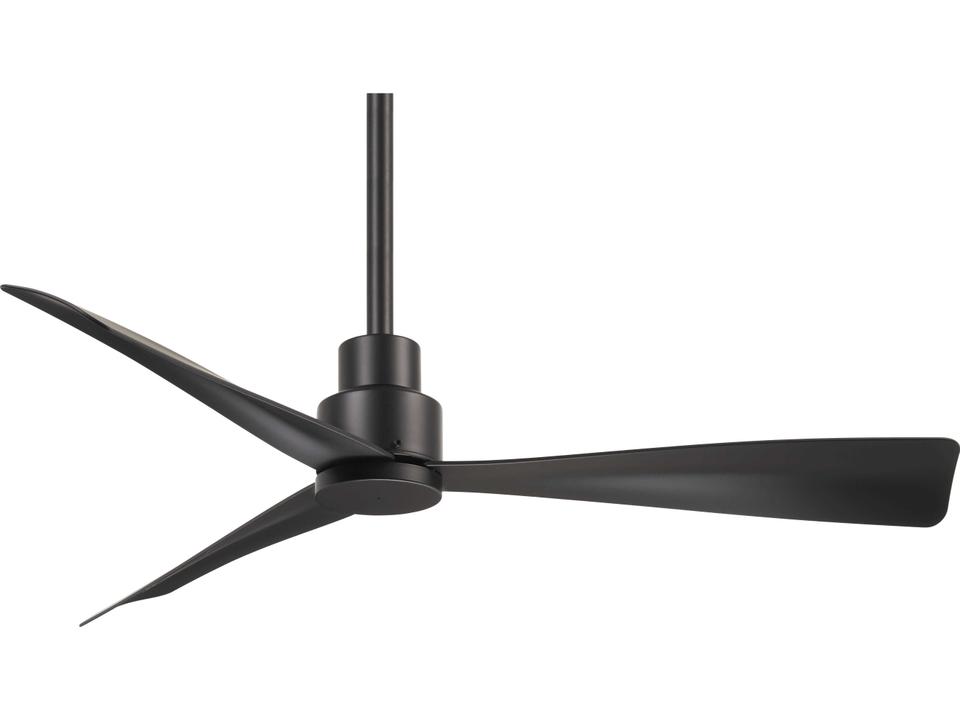 Simple 44-Inch 3-Blade Outdoor Ceiling Fan in Coal with Remote