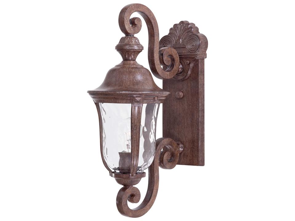 Minka-Lavery Ardmore 1-Light Outdoor Wall Sconce in Vintage Rust with Hammered Glass