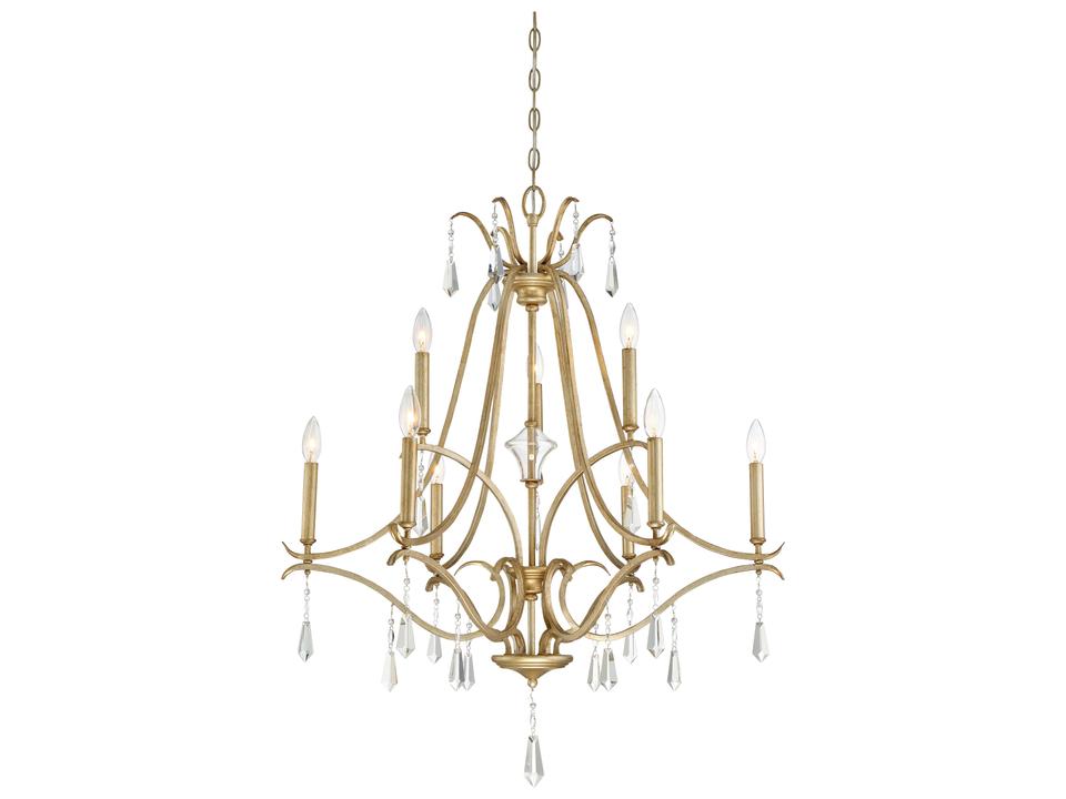 9-Light Laurel Estate Chandelier in Brio Gold