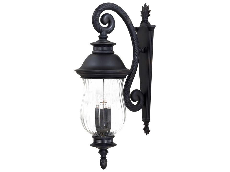 Newport 4 Light Outdoor Wall Light in Heritage with Optic Glass