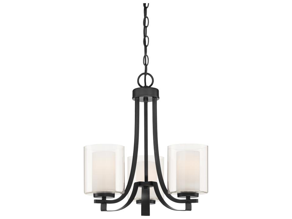 3-Light Parsons Studio Chandelier in Sand Coal Finish