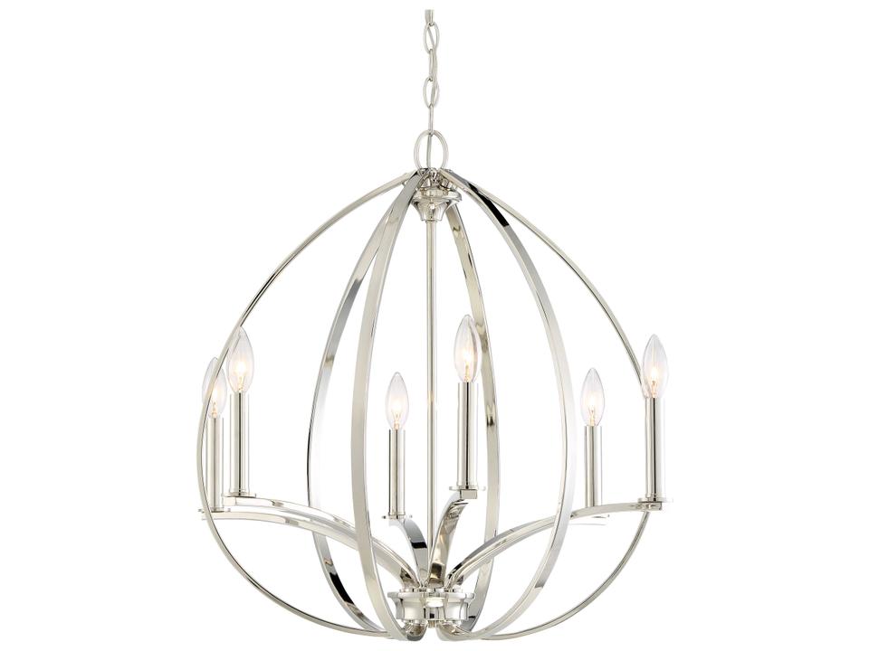6-Light Tilbury Chandelier in Polished Nickel