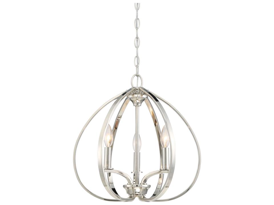 Tilbury 3-Light Candelabra Pendant Light in Polished Nickel