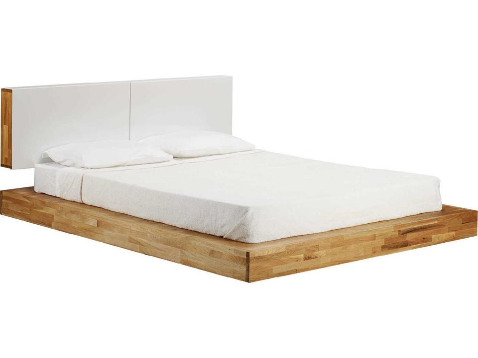 Natural Linseed Oil Brown Walnut Wood King Platform Bed