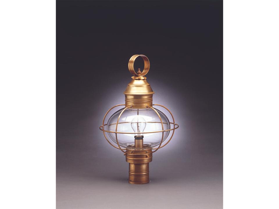 Onion 1-Light Solid Brass Outdoor Post Light