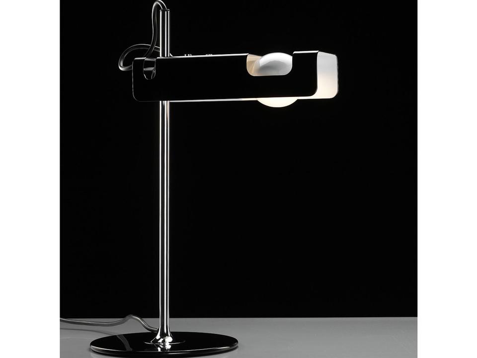 Spider Adjustable Reflector Table Lamp in Black and Chrome by Joe Colombo