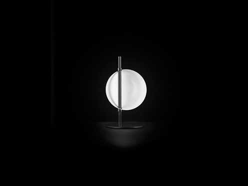 Superluna Black LED Table Lamp with Rotating Diffuser
