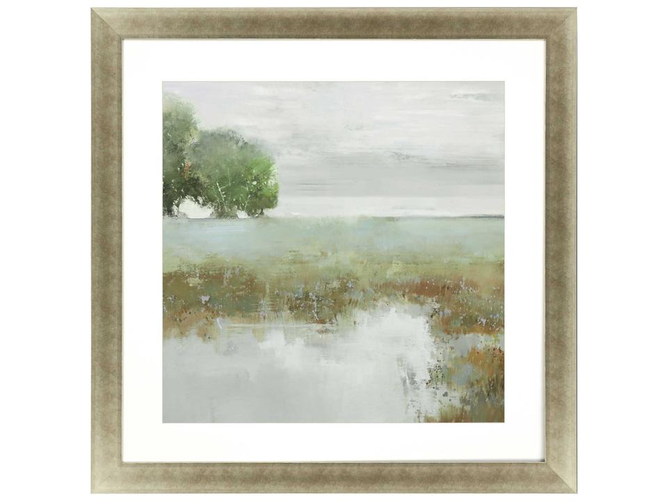 Clifton Trees and Creek-I Framed Giclee Canvas Wall Art with Gold Frame