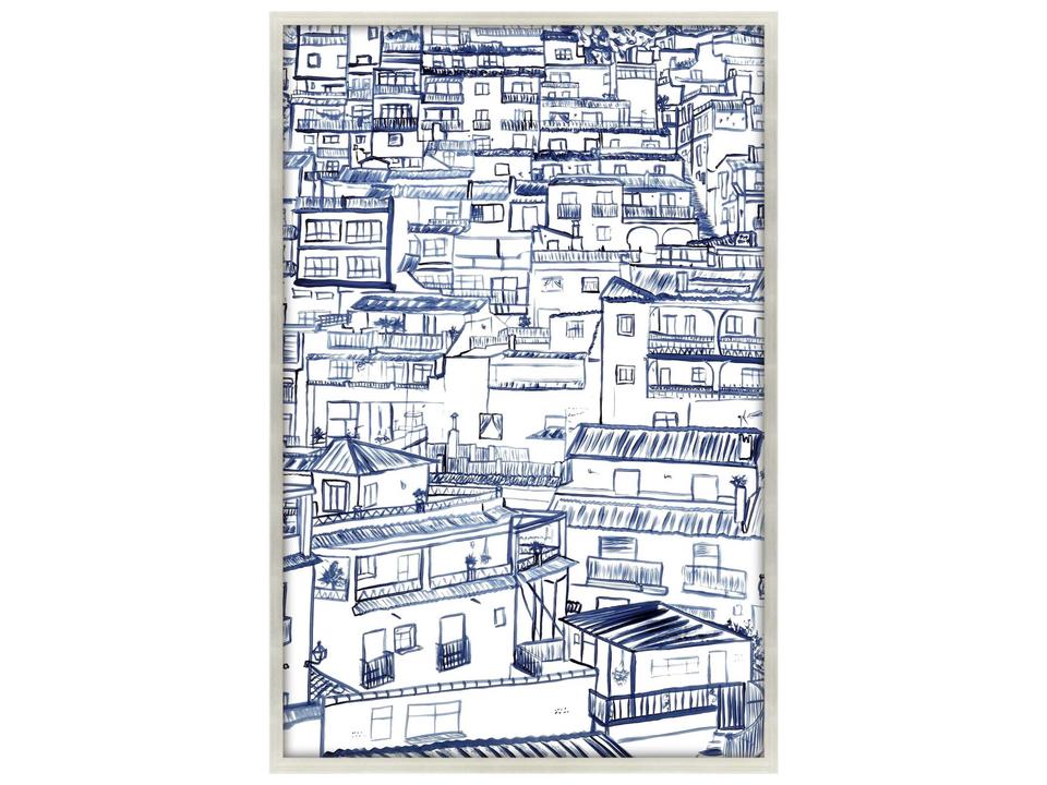 Mijas Giclee Framed Wall Decor with Silver Wood Shadow Box