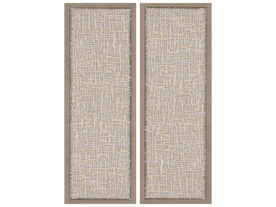 Naturals Natural Texture Framed Wall Art Set of 2 with Wood Grain Molding