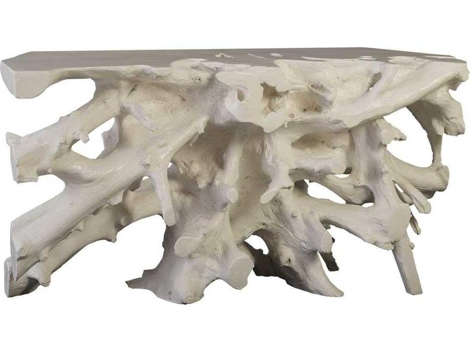 Cast Naturals Rectangular Off White Console Table