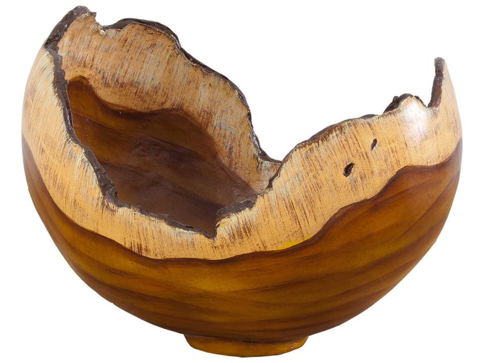 Cast Naturals Faux Bois Decorative Burled Bowl