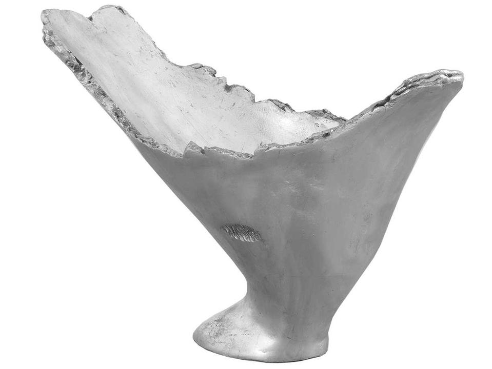 Cast Naturals Silver Leaf Decorative Burled Bowl