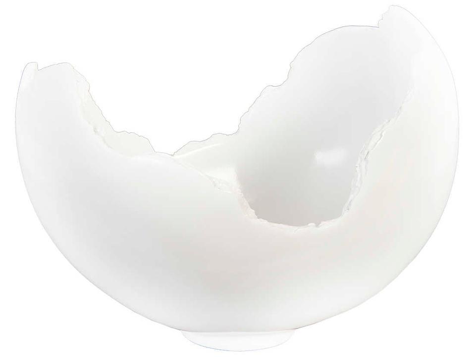 Cast Naturals Glossy White Decorative Burled Bowl
