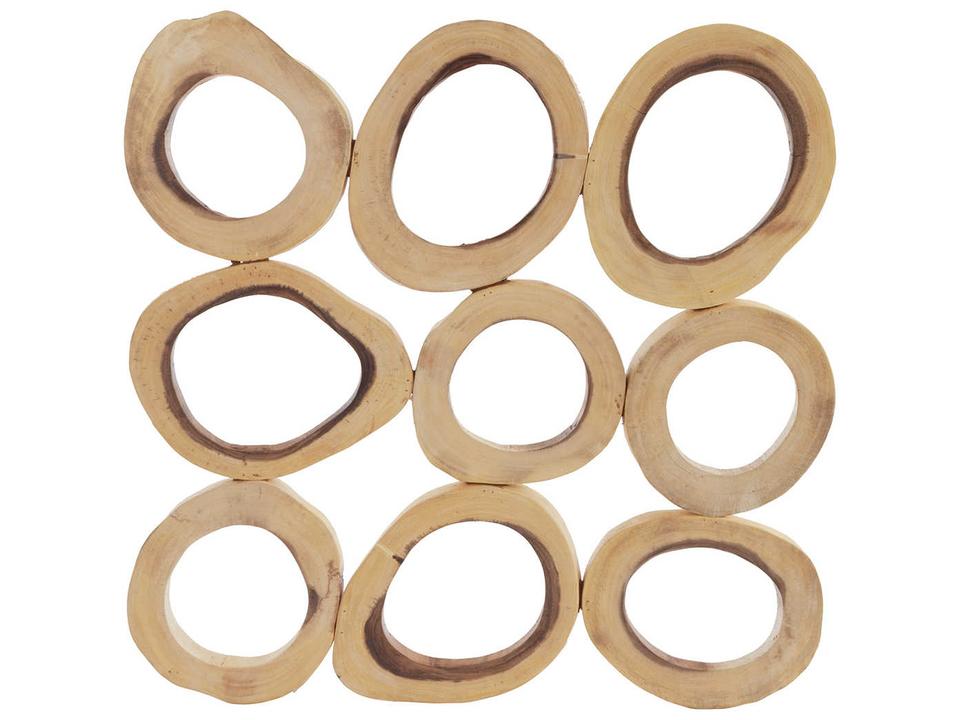 Chuleta Rings Square Wall Art Natural Chamcha Wood