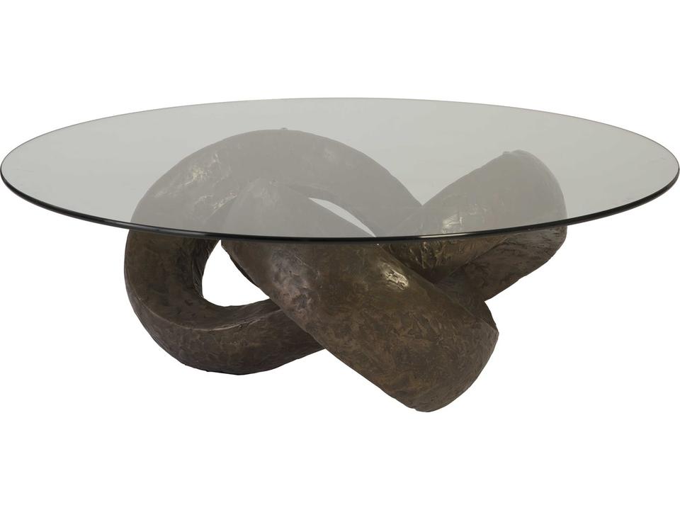 Round Glass Bronze Coffee Table