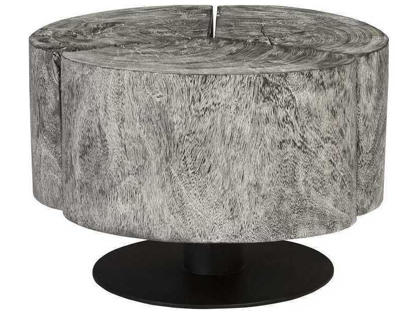Clover Coffee Table Chamcha Wood Gray Stone Finish