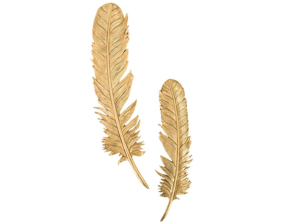 Dann Foley Feathers 3D Wall Art Set of 2 in Gold Leaf