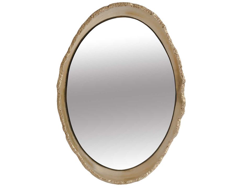 Broken Egg Pearl White Gold Leaf Wall Mirror by Dann Foley