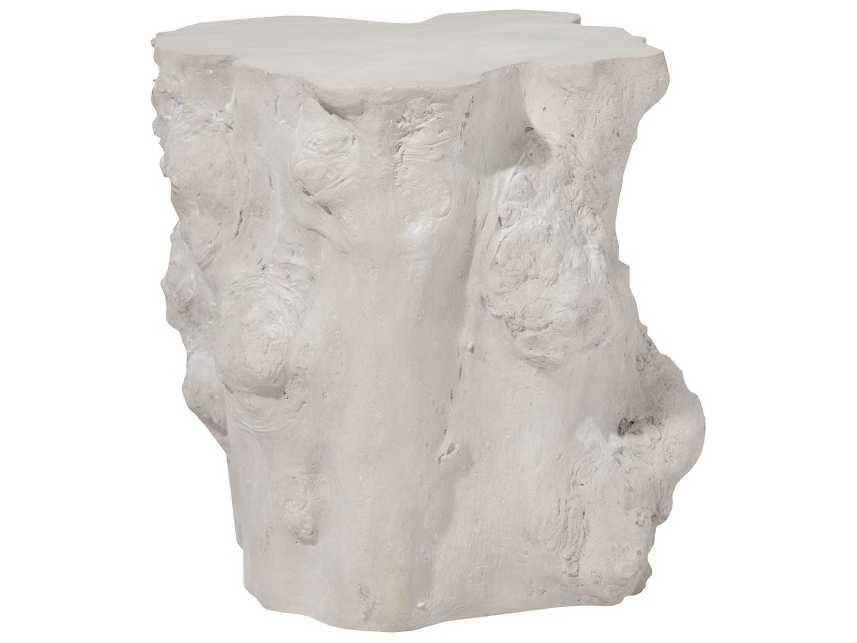 Cast Naturals Log Side Table Tree Trunk Design Roman Stone Finish