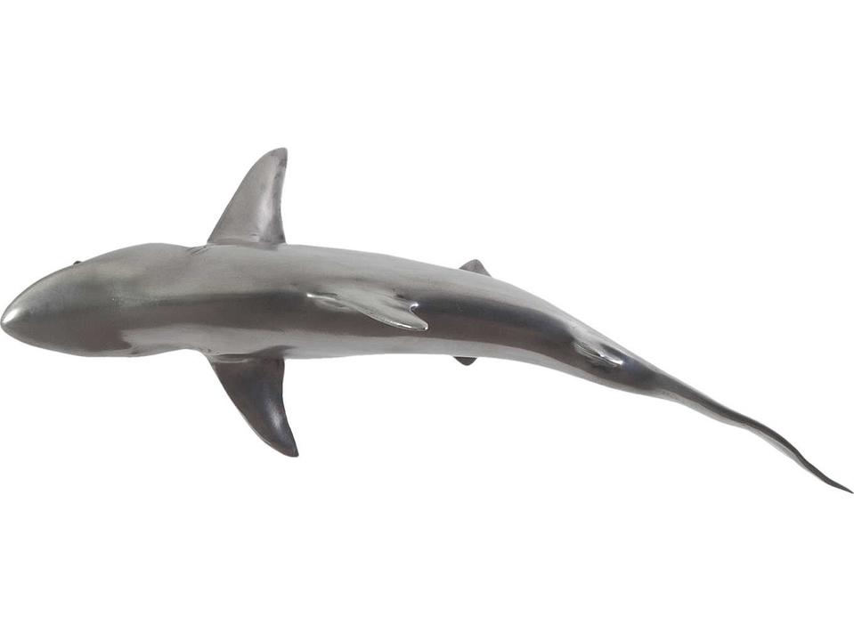 Whaler Shark 3D Wall Art in Silver Leaf Finish
