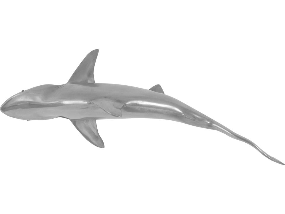 Polished Aluminum Whaler Shark Fish 3D Wall Art