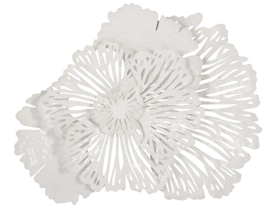 Small White Metal Flower Wall Art Modern Organic Design