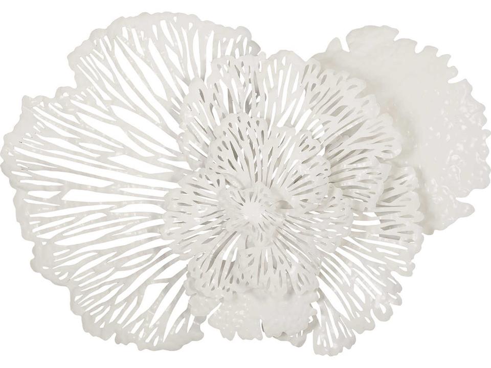 Flower Wall Art Medium White Metal Wall Sculpture