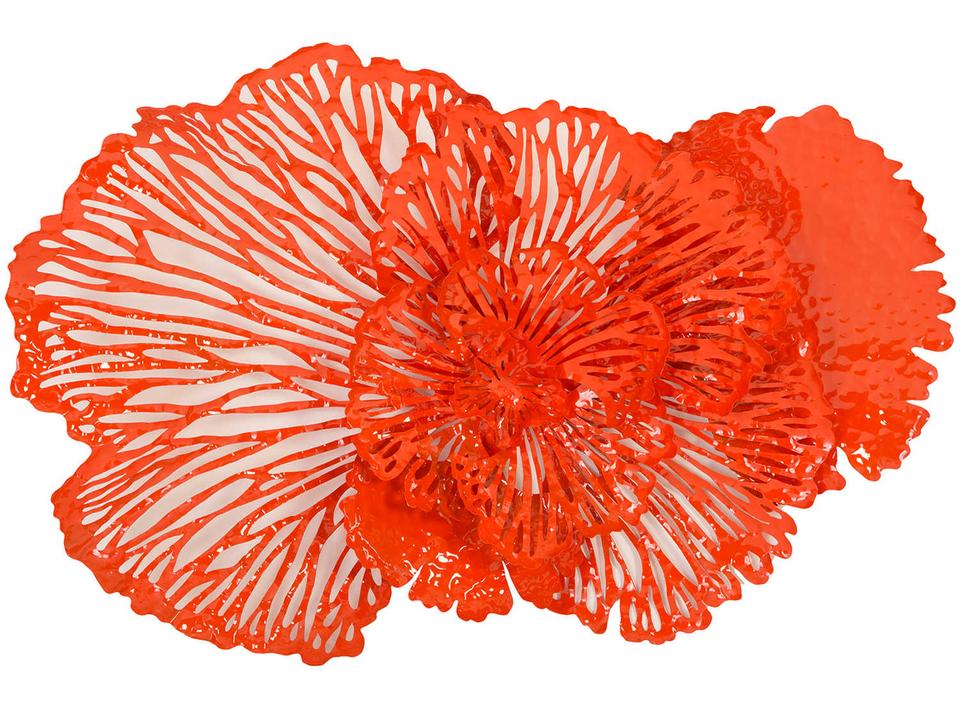 Flower Medium Wall Art in Coral Powder Coat
