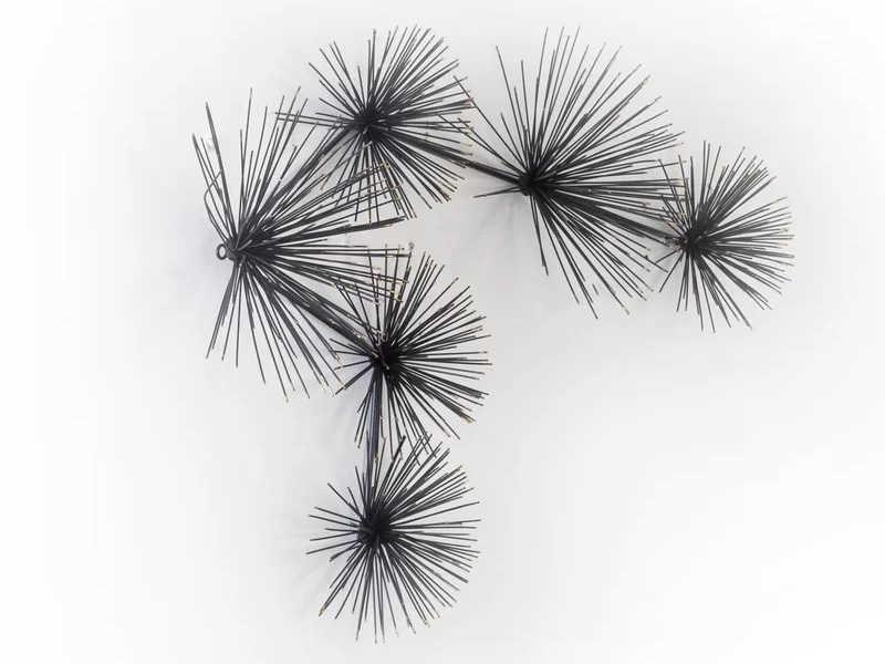 Sea Root Black Metal Wall Art with Gold Tips