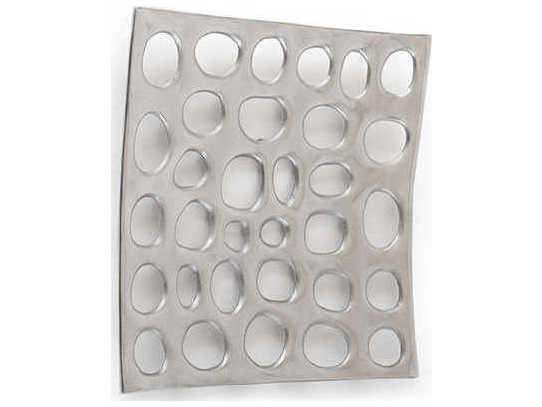 Polka Dot 14-Inch Silver Metal Wall Art