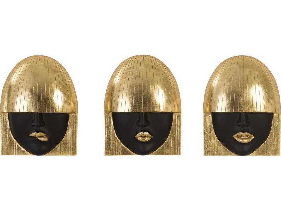 Gold Leaf Metal Wall Art Set of 3