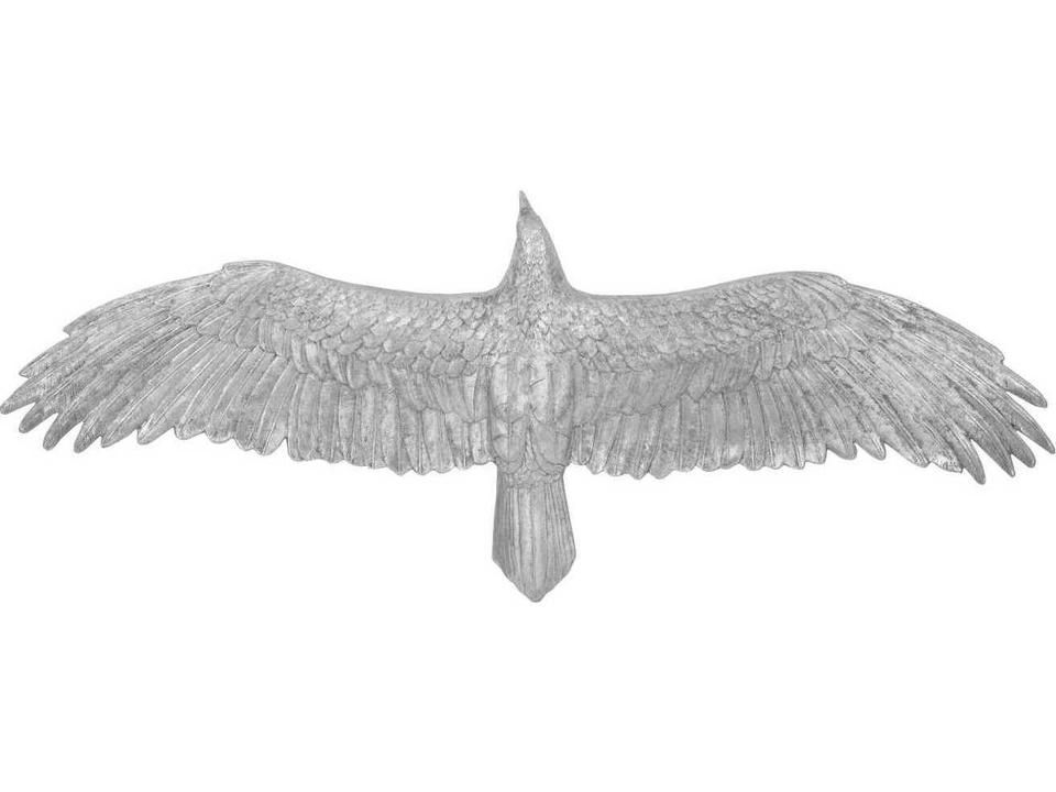 Soaring Eagle Large Wall Art in Silver Leaf Resin
