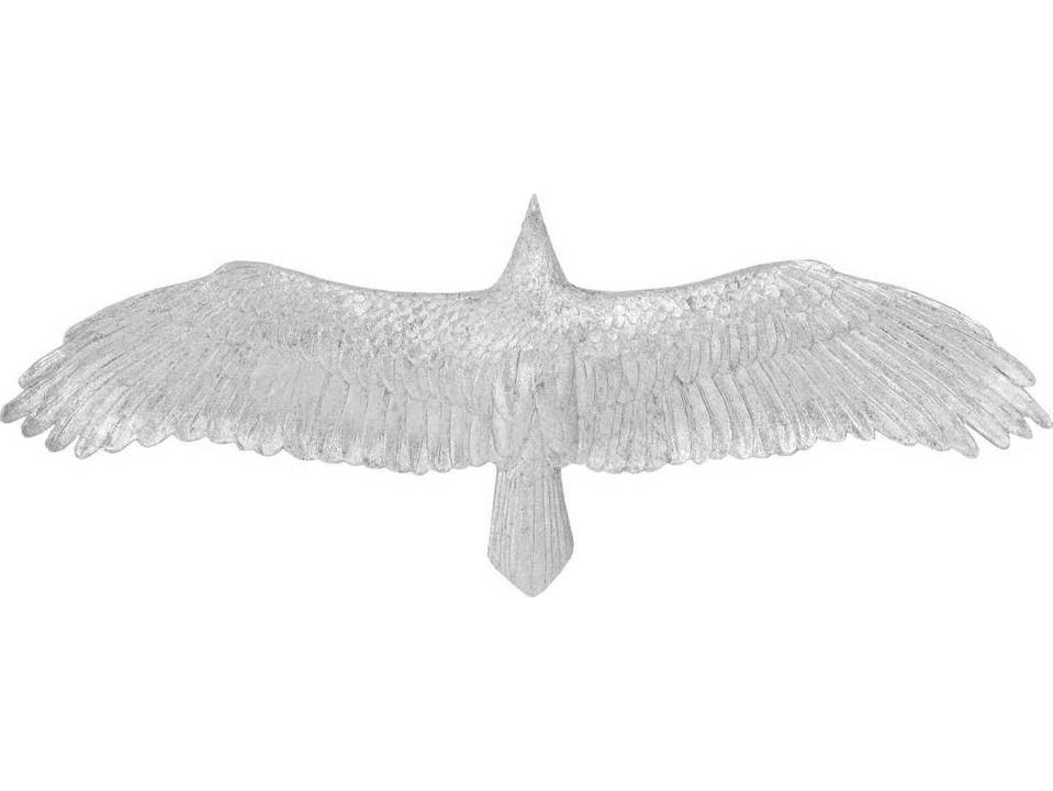 Soaring Eagle Wall Art in Silver Leaf Resin