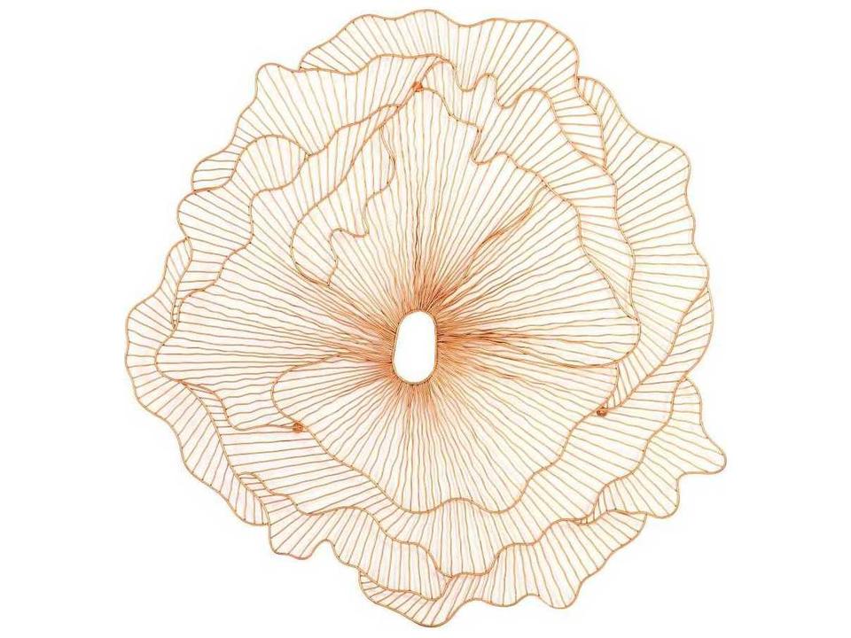 Poppy Flower Large Metal Wall Art in Copper