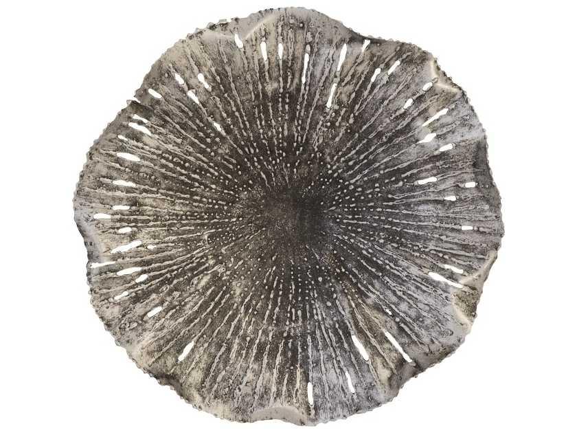 Lotus Small Metal Wall Art in Silver and Black