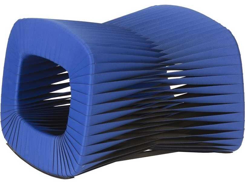 Seat Belt Blue Black Ottoman by Nuttapong Charoenkitivarakorn