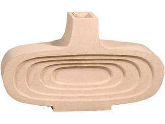 Sonic Wide Round Decorative Vase in Stone Cast Finish