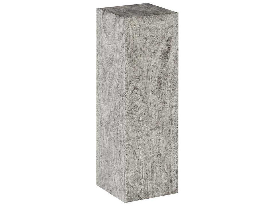 Prism Large Square Wood End Table in Gray Stone