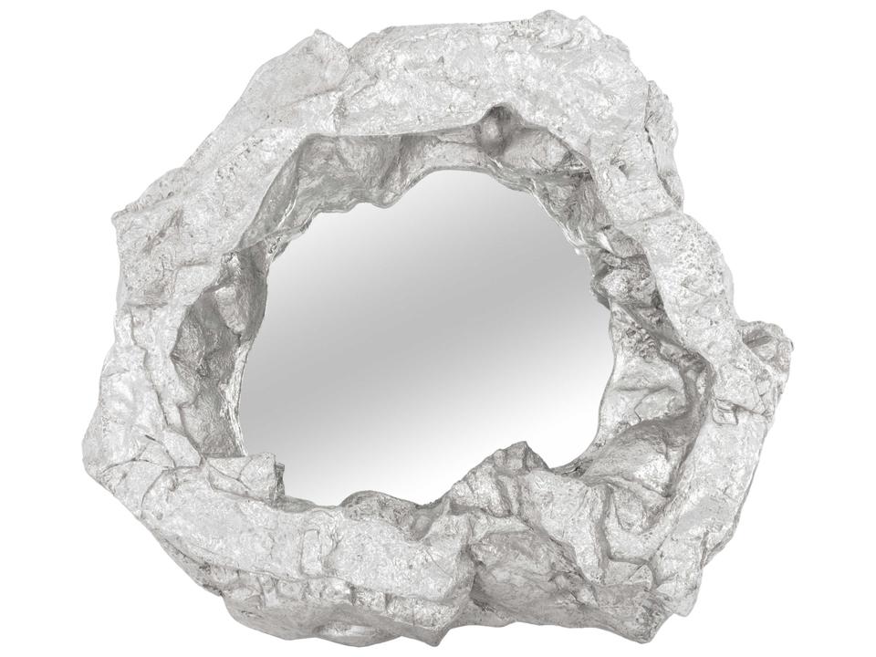 Rock Pond Asymmetrical Wall Mirror in Silver Leaf