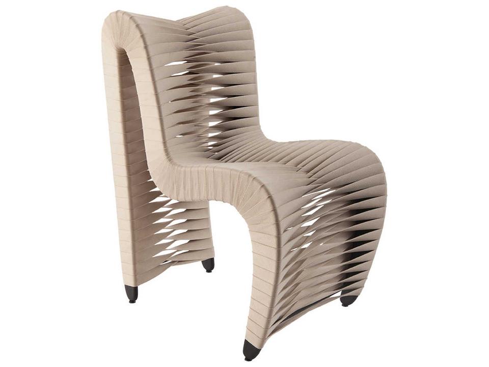 Seat Belt Beige Upholstered Side Dining Chair